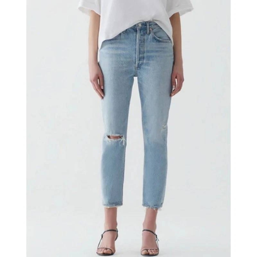 AGOLDE Riley‎ High Rise Straight Crop Jeans in Shatter - 26